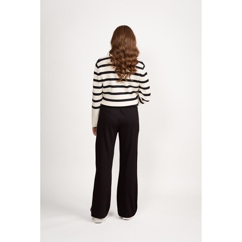 Vassalli Wide Leg Full Length Pant With Side Stripe Panel image number 1
